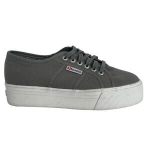 Superga 2740 Stone Grey Canvas Platform Sneakers NWOB Size US 7